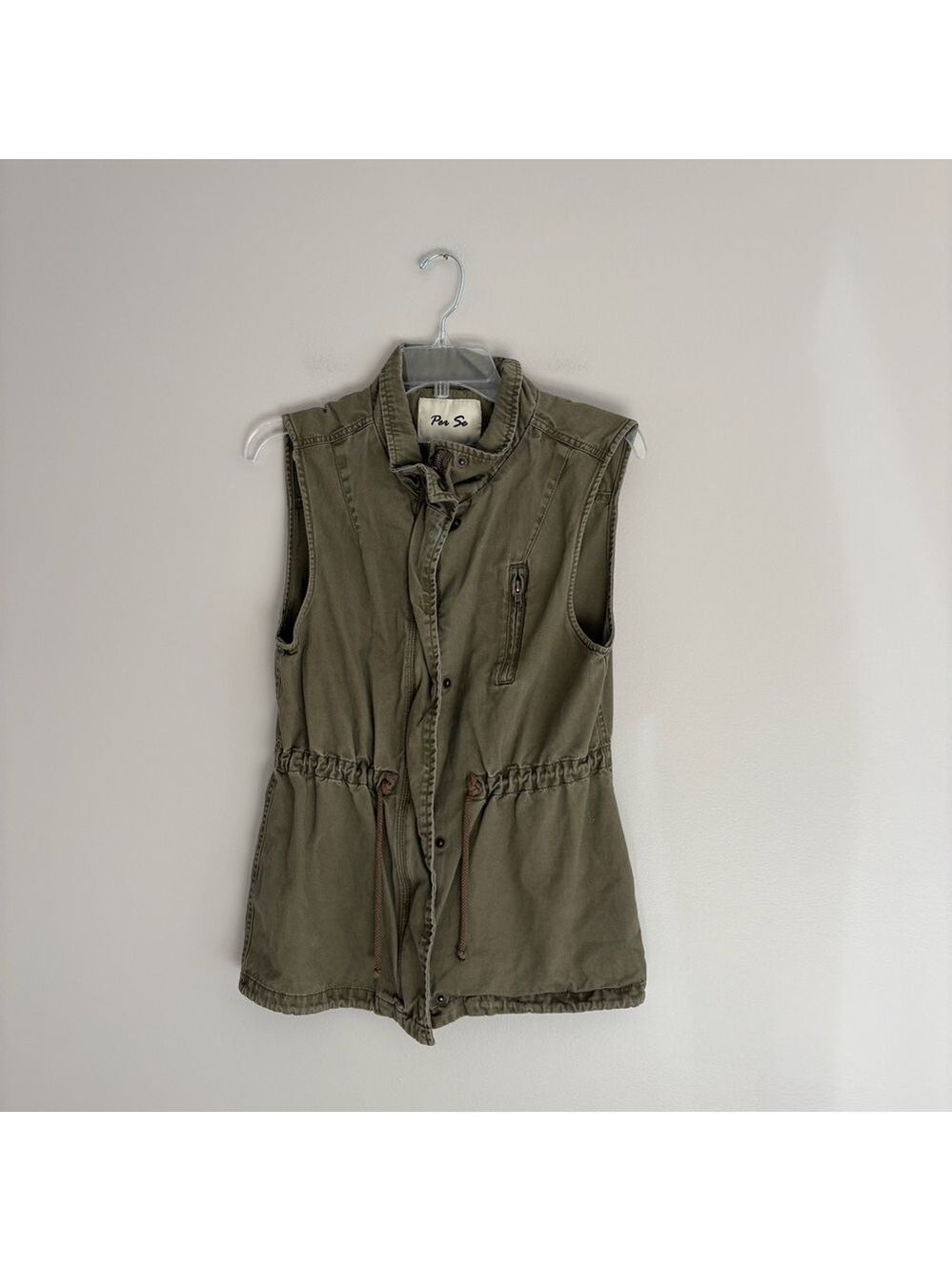 Per Se Army Green Utility Vest